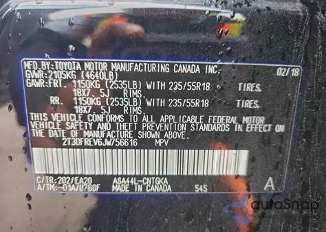 2018 Toyota Rav4 Limited z USA, uszkodzony, nr VIN 2T3DFREV6JW756616